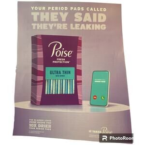 Poise Pads Print Ad Campaign Spring 2024 8x10 Ready to Frame Original Magazine